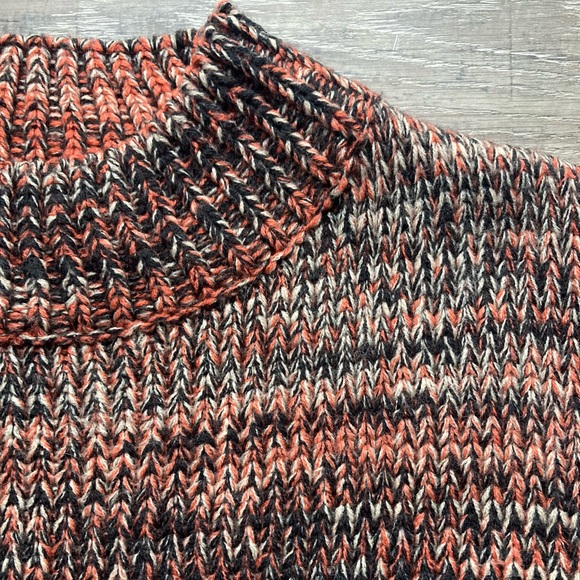 &merci Orange and Black Multicolor Knit Sweater Size Medium - Picture 3 of 4